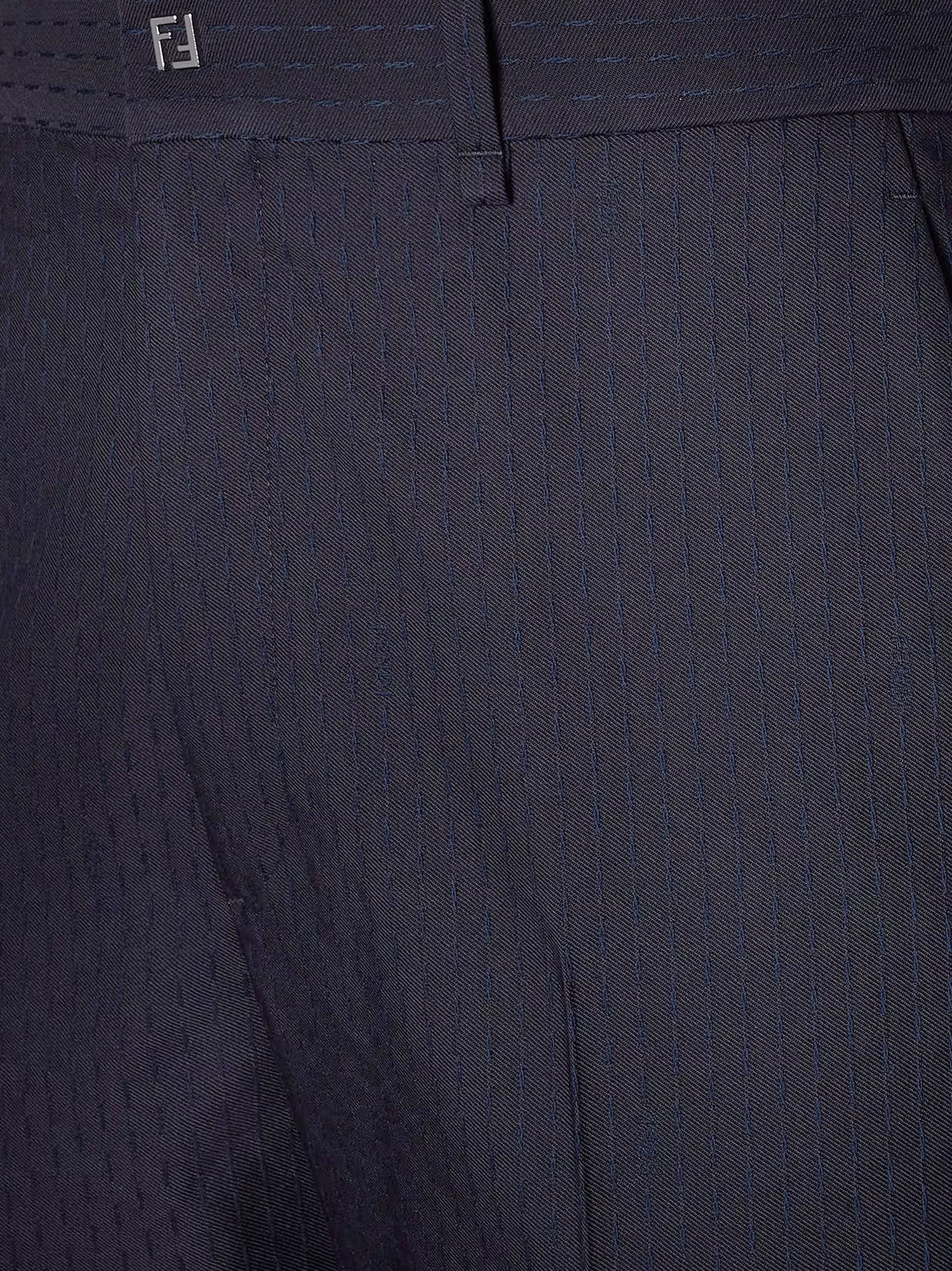 Fendi Men's Trousers Wool Tonal Stitching Grey