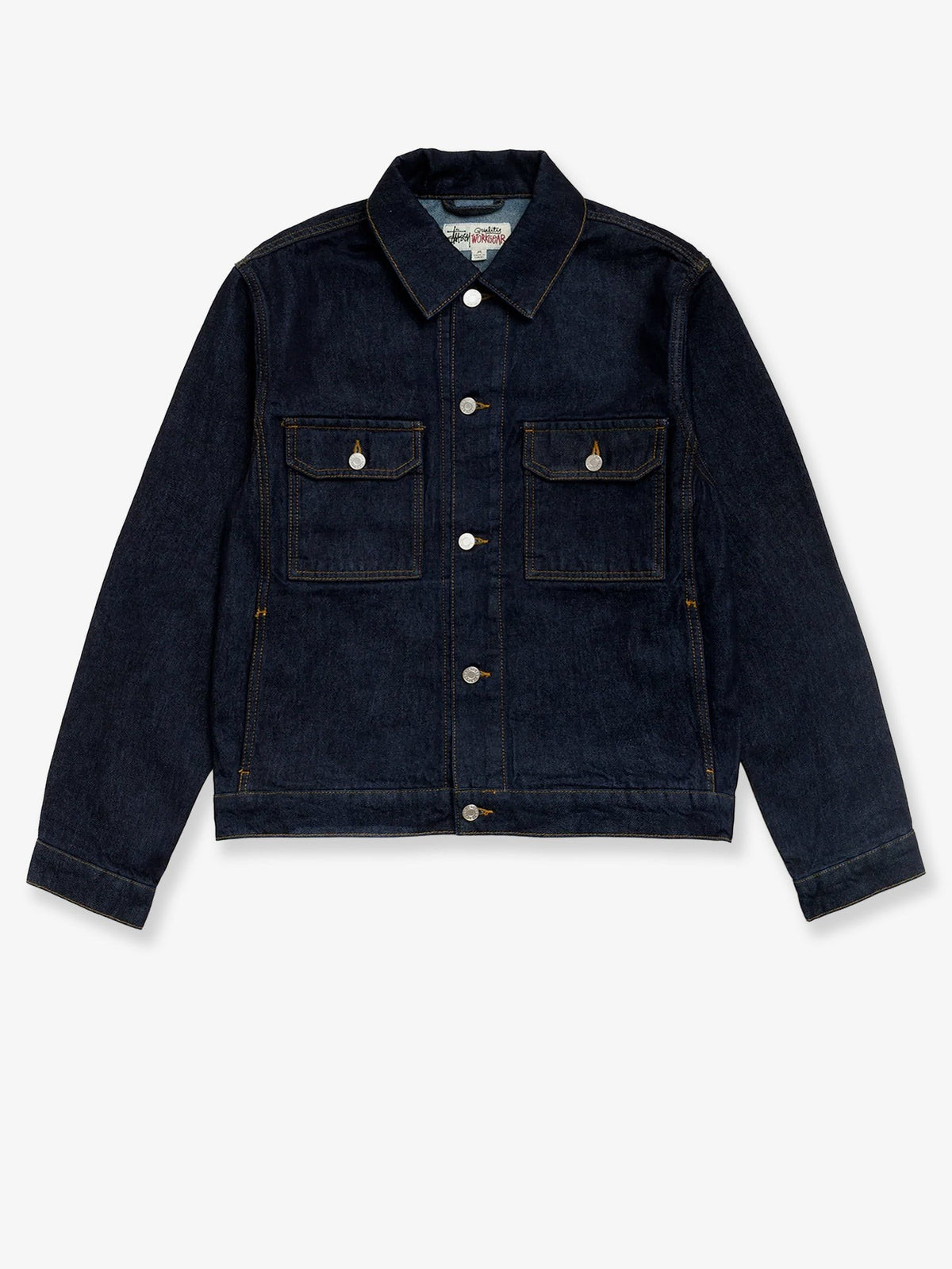 Stussy Men's Trucker Denim Cotton Jacket Blue, view 2