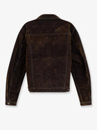 Tonywack Men's Trucker Flocked Denim Jacket Brown, view 2