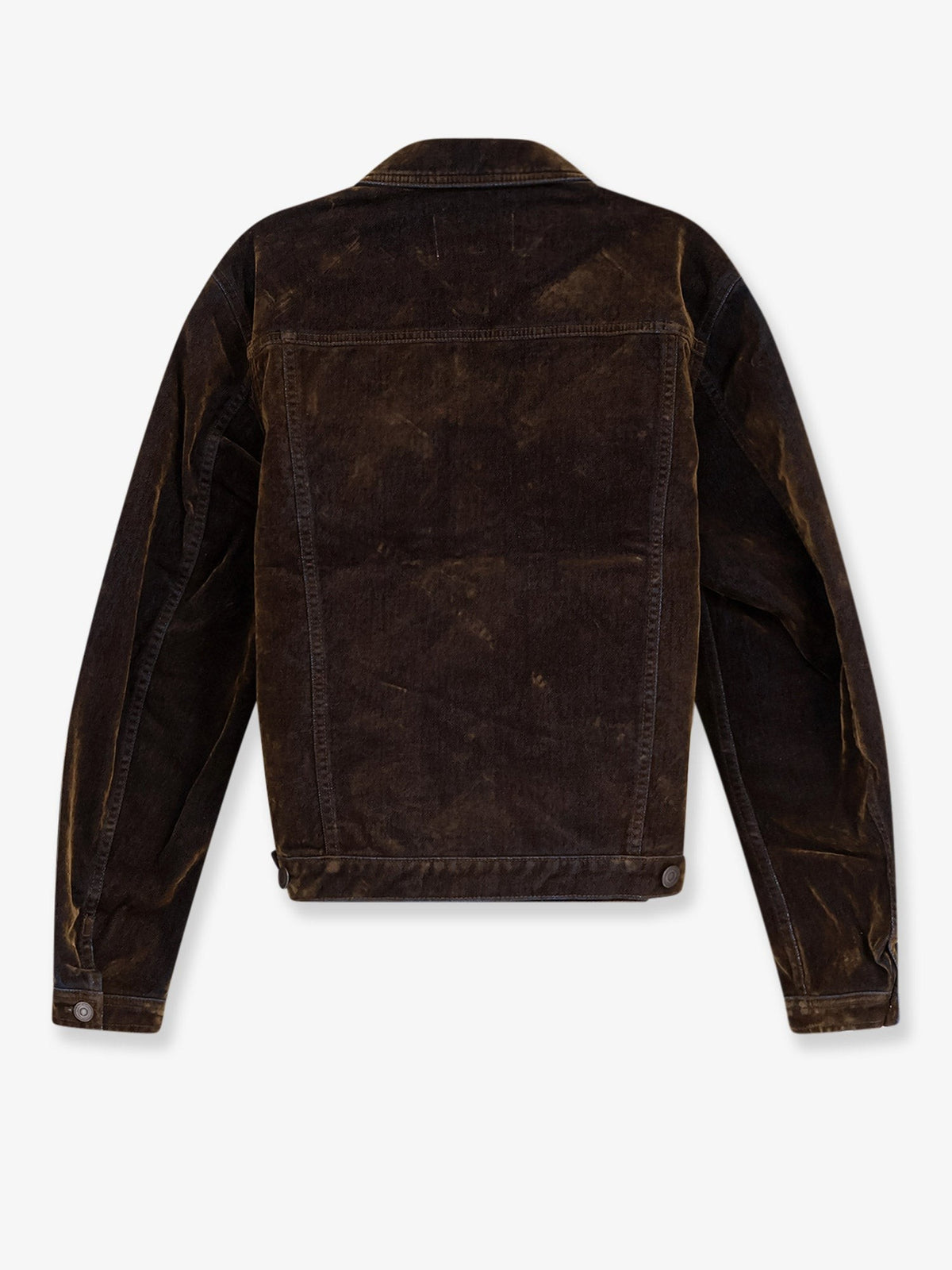 Tonywack Men's Trucker Flocked Denim Jacket Brown, view 2