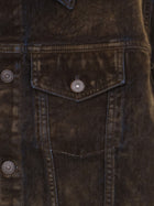 Tonywack Men's Trucker Flocked Denim Jacket Brown, view 3