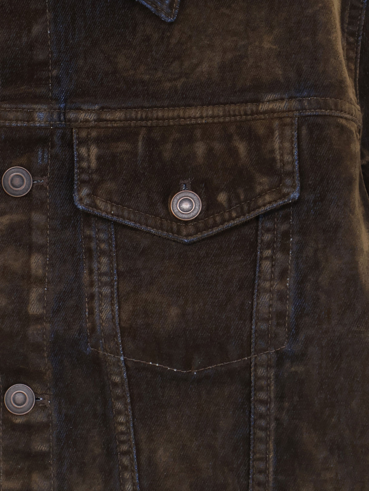 Tonywack Men's Trucker Flocked Denim Jacket Brown, view 3