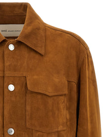 Ami Paris Trucker Jacket Brown