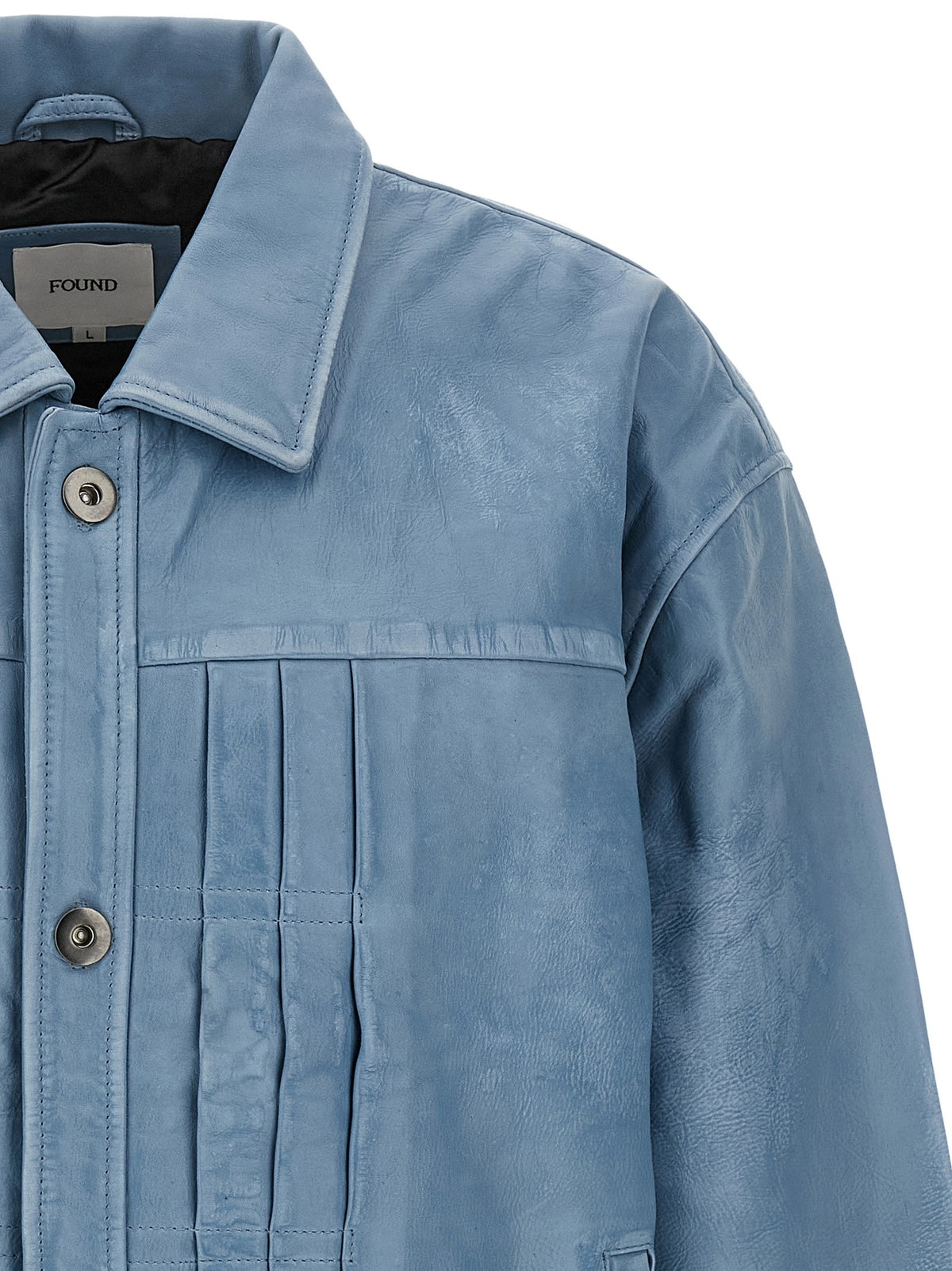 FOUND Trucker Pleats Jacket Blue, view 3