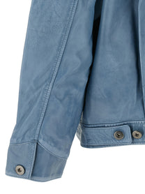 FOUND Trucker Pleats Jacket Blue, view 4