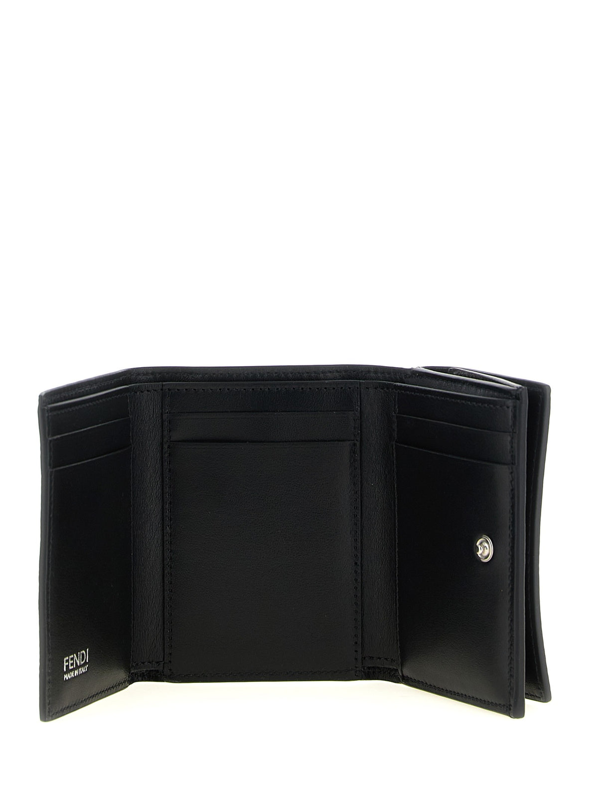 Fendi Tube Mini Trifold Wallet Black, view 3