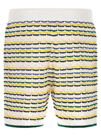 Casablanca Tuck Stitch Bermuda Shorts Gold