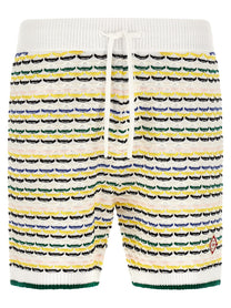 Casablanca Tuck Stitch Bermuda Shorts Gold