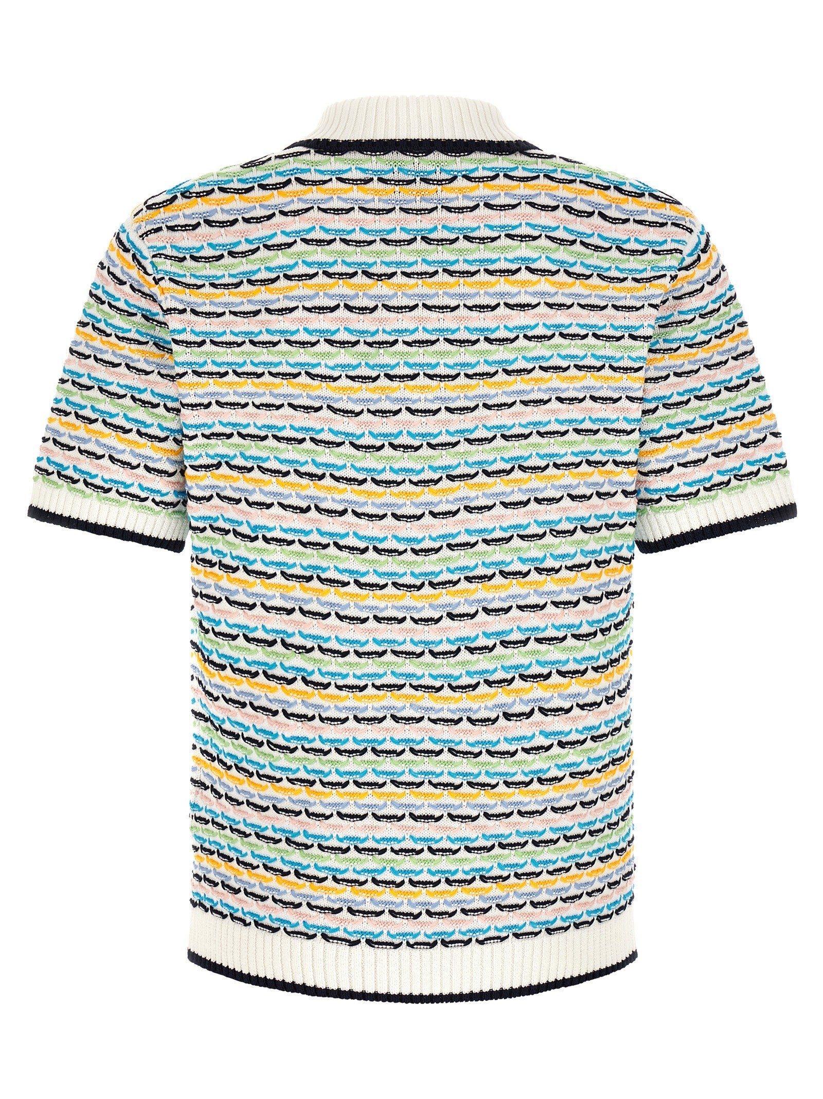 Casablanca Tuck Stitch Polo Shirt Gold