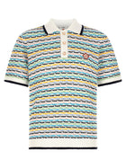 Casablanca Tuck Stitch Polo Shirt Gold