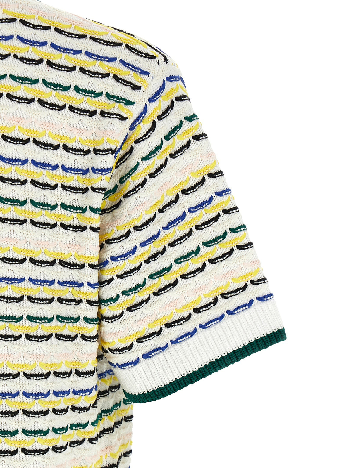 Casablanca Tuck Stitch Short Sleeve Shirt Gold, view 4
