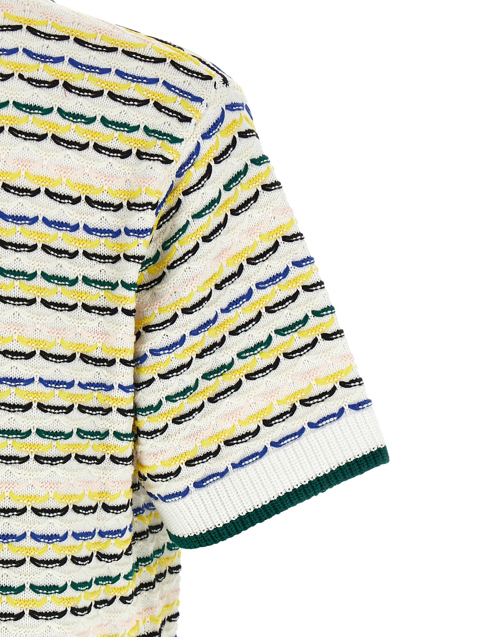 Casablanca Tuck Stitch Short Sleeve Shirt Gold