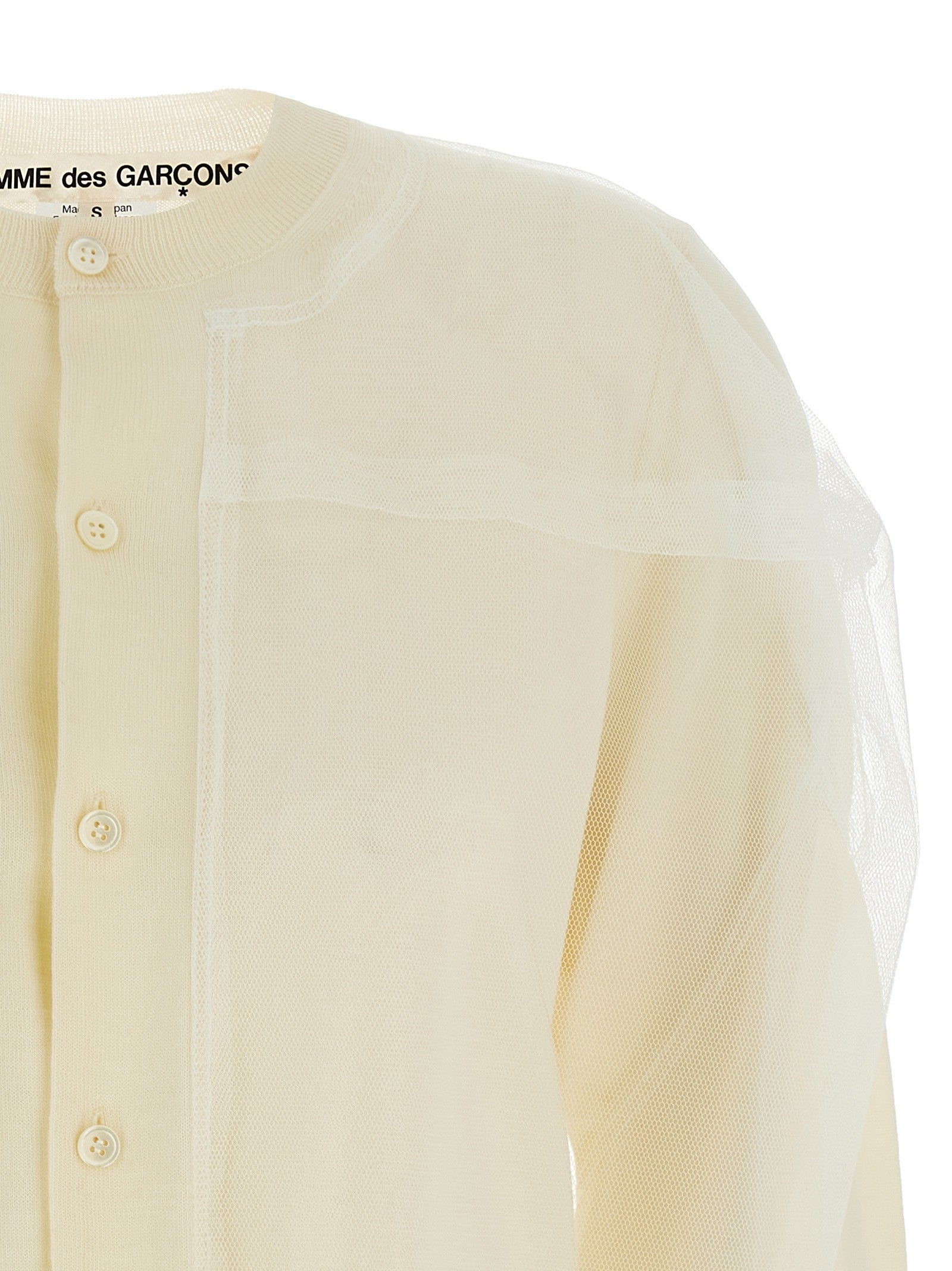 Comme Des Garçons Tulle Cardigan White