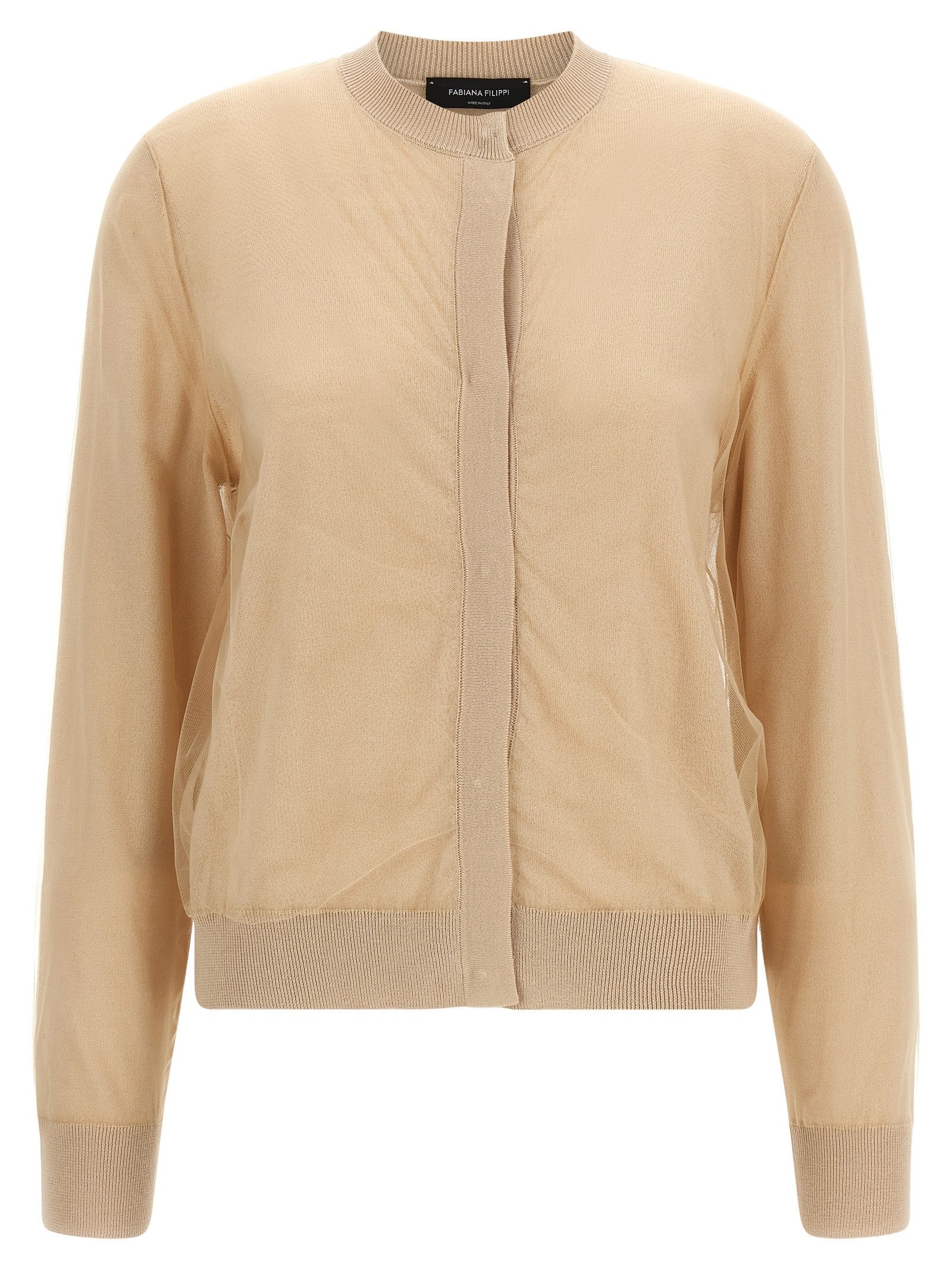 Fabiana Filippi Tulle Cardigan Brown