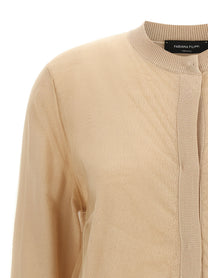 Fabiana Filippi Tulle Cardigan Brown