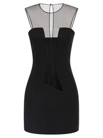 Nensi Dojaka Tulle Insert Dress Black