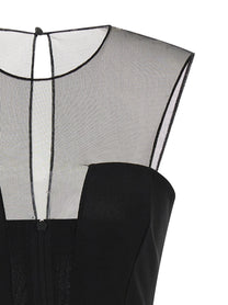 Nensi Dojaka Tulle Insert Dress Black