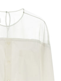 MM6 Maison Margiela Tulle Insert Shirt White, view 3