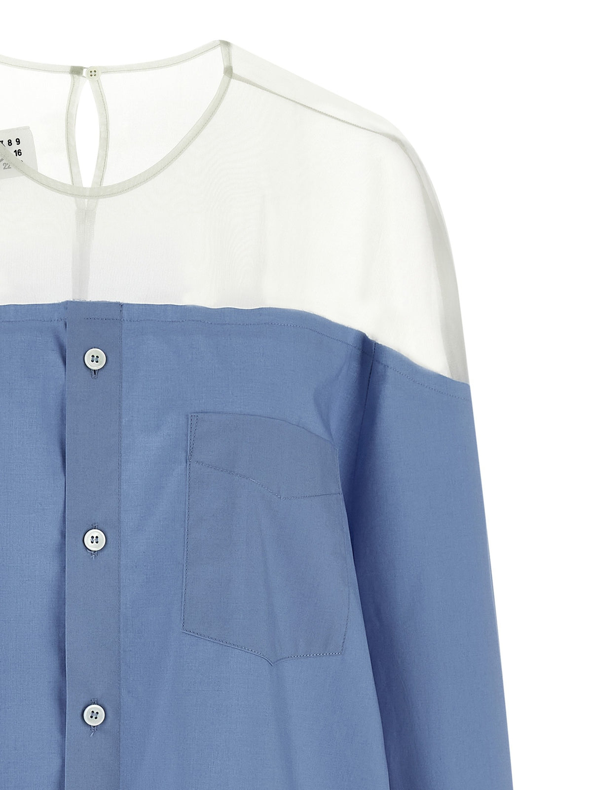 MM6 Maison Margiela Tulle Insert Shirt Blue, view 3