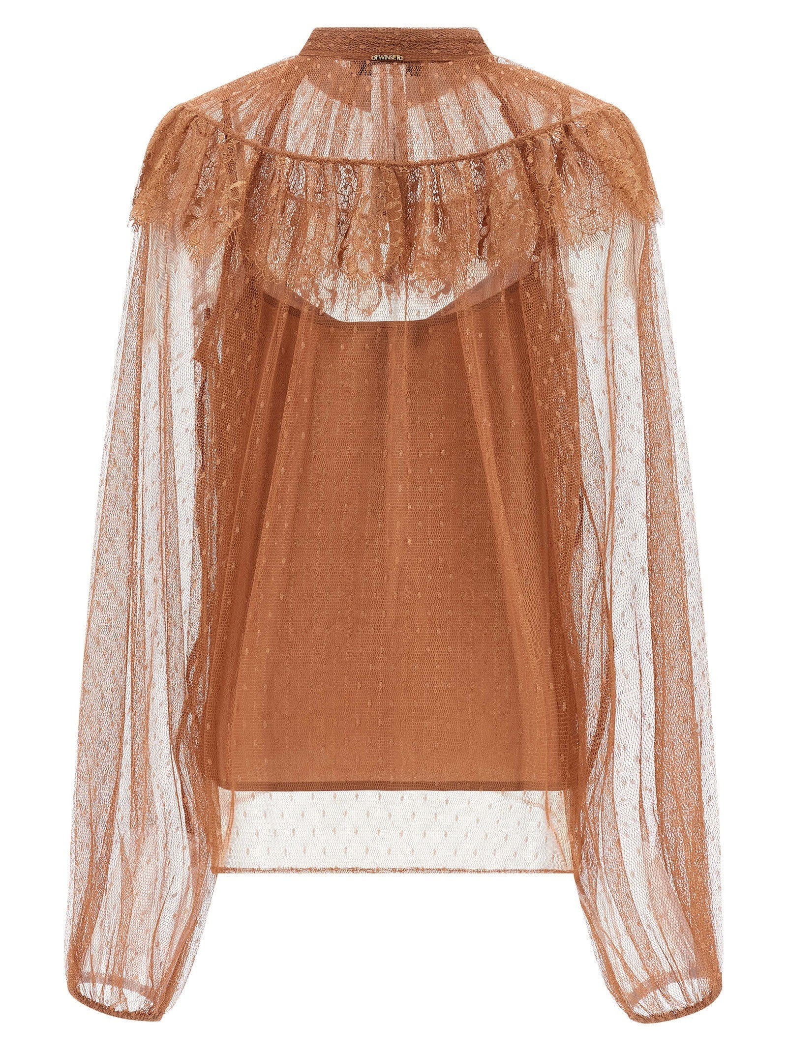 TWINSET Tulle Plumetis Blouse Brown