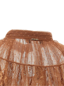 TWINSET Tulle Plumetis Blouse Brown