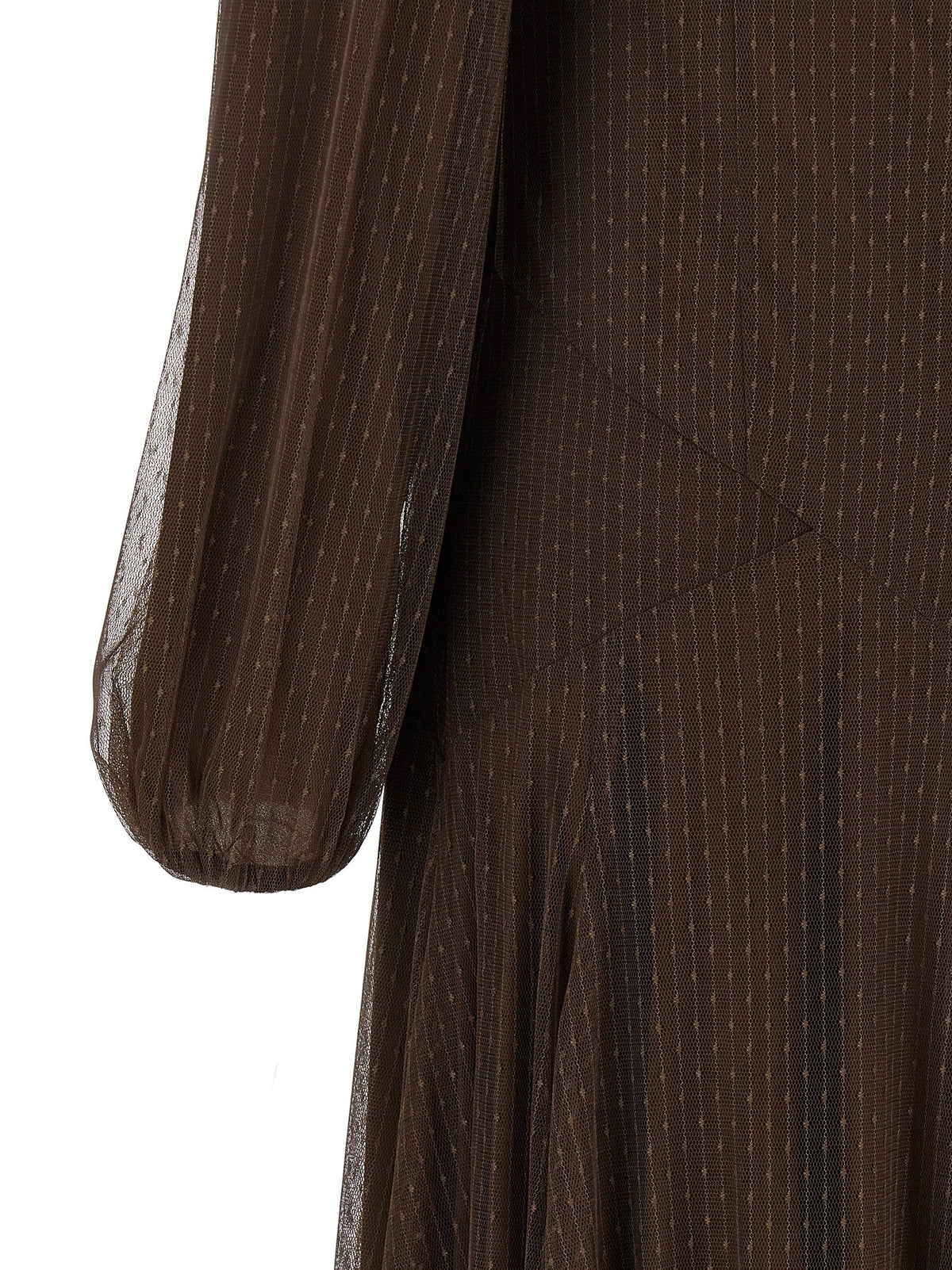 TWINSET Tulle Plumetis Dress Brown