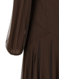 TWINSET Tulle Plumetis Dress Brown, view 4