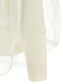 Comme Des Garçons Tulle Sweater White