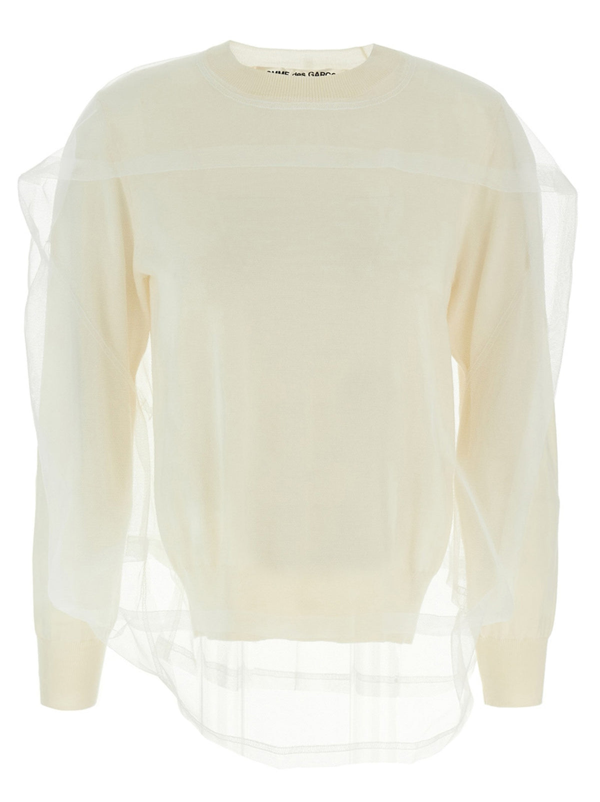 Comme Des Garçons Tulle Sweater White