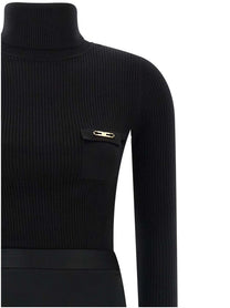 Elisabetta Franchi Turtleneck Dress Black
