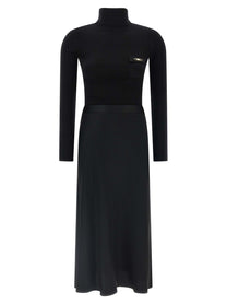 Elisabetta Franchi Turtleneck Dress Black