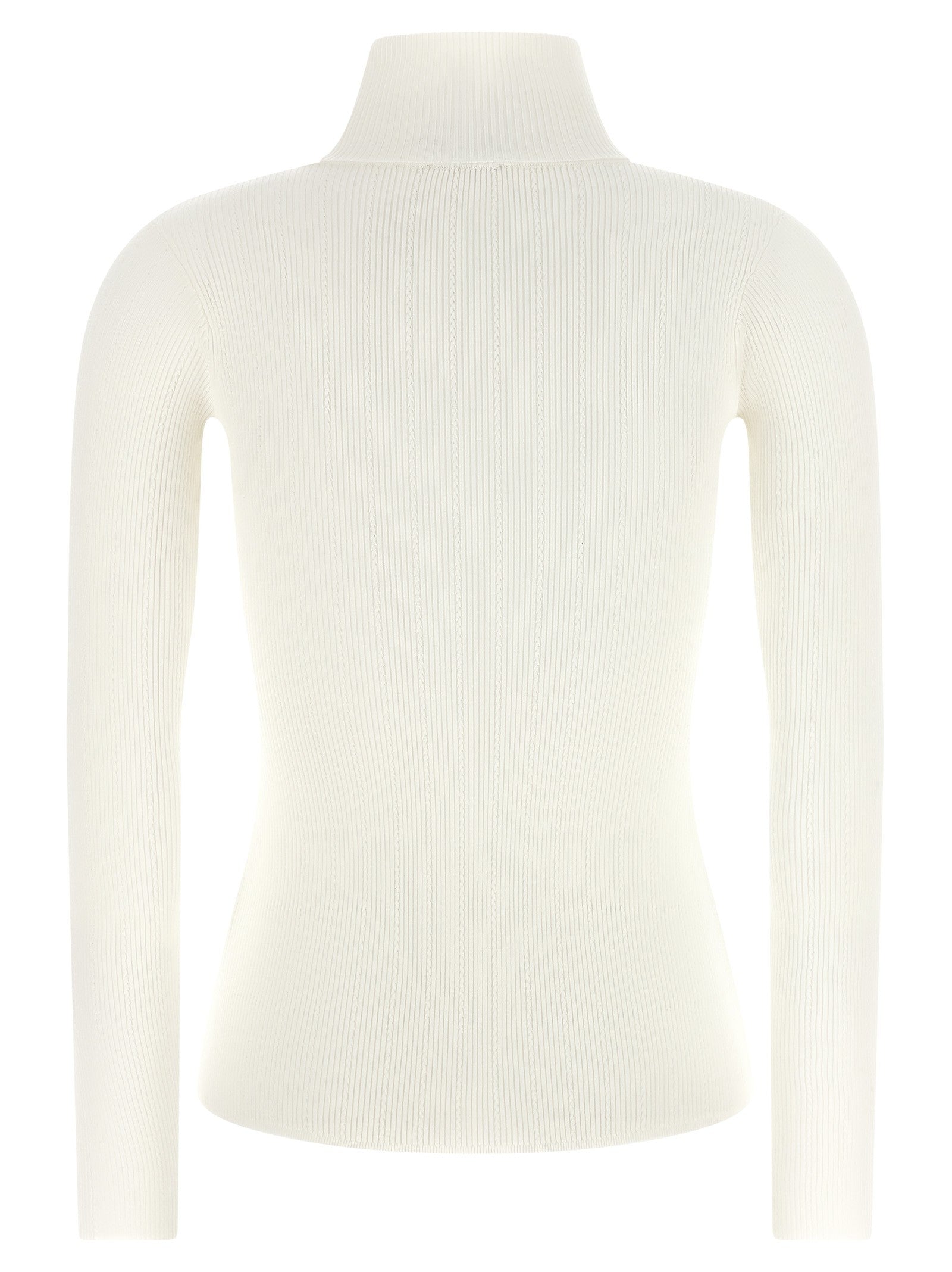Elisabetta Franchi Turtleneck Embroidery À Jour White