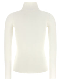 Elisabetta Franchi Turtleneck Embroidery À Jour White