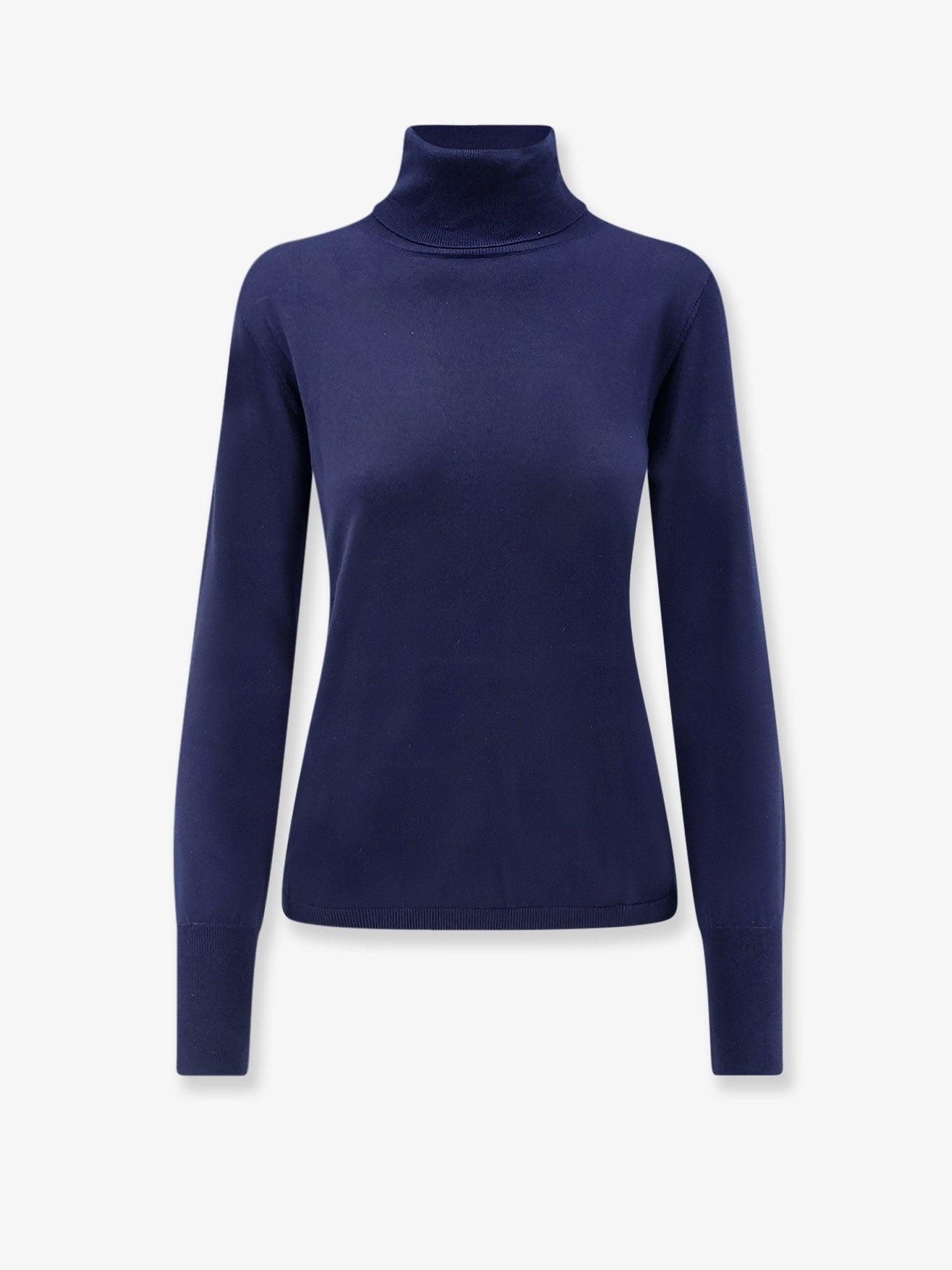 ASPESI Women's Turtleneck Virgin Wool Sweater Blue