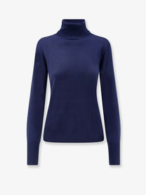 ASPESI Women's Turtleneck Virgin Wool Sweater Blue