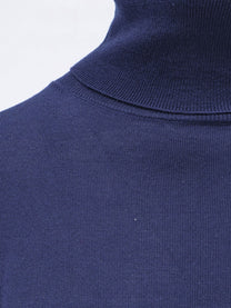 ASPESI Women's Turtleneck Virgin Wool Sweater Blue