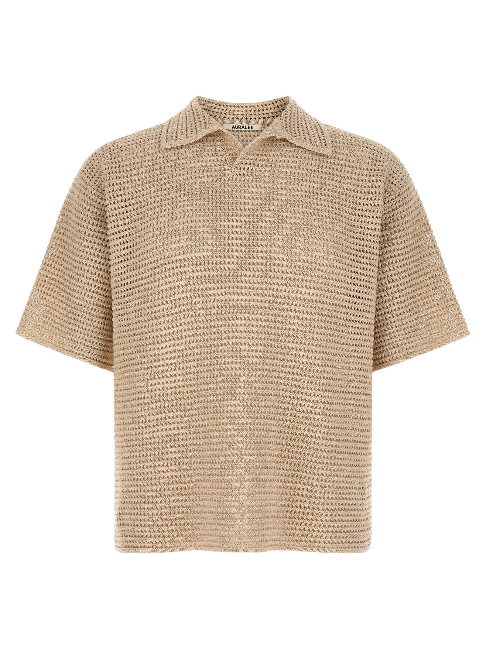 Auralee Tussah Polo Shirt Beige
