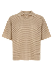 Auralee Tussah Polo Shirt Beige