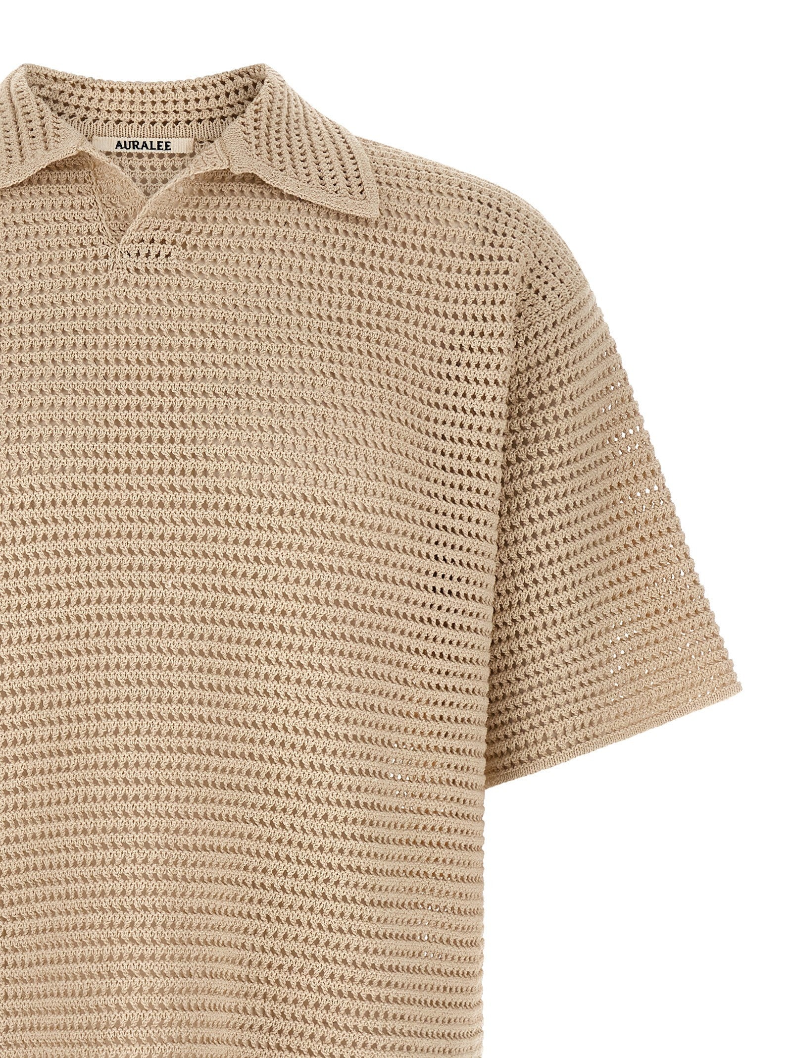 Auralee Tussah Polo Shirt Beige