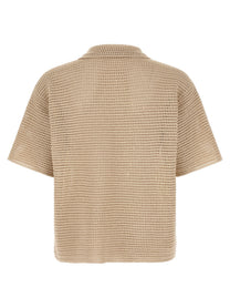 Auralee Tussah Polo Shirt Beige