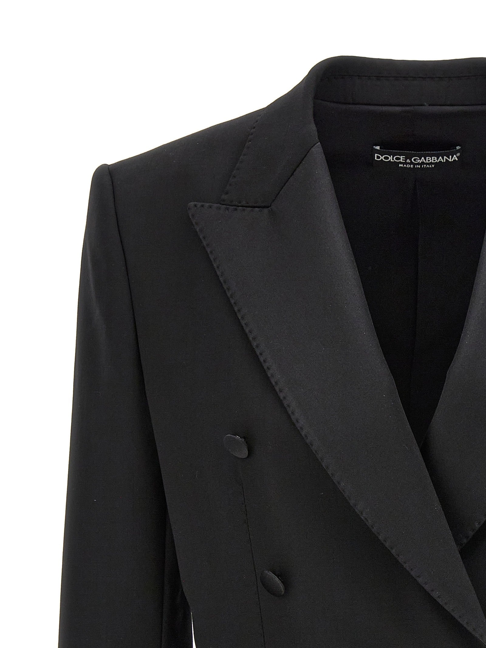 Dolce &amp; Gabbana Tuxedo Crop Blazer Black