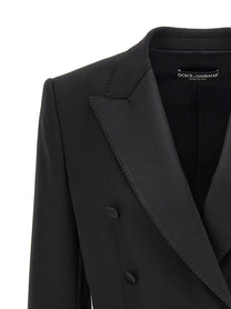 Dolce &amp; Gabbana Tuxedo Crop Blazer Black