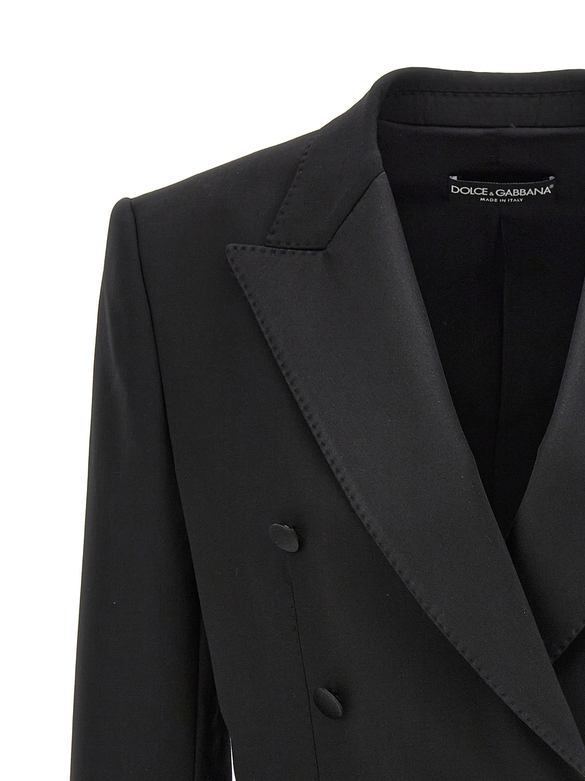 Dolce &amp; Gabbana Tuxedo Crop Blazer Black, view 3