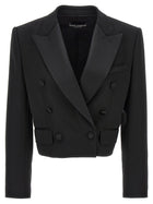 Dolce &amp; Gabbana Tuxedo Crop Blazer Black