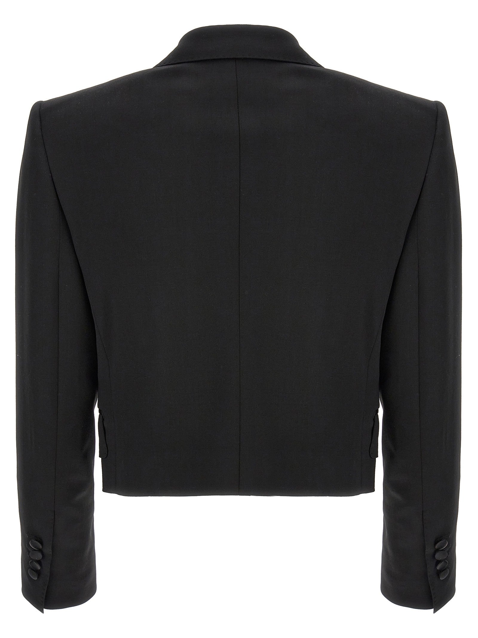 Dolce &amp; Gabbana Tuxedo Crop Blazer Black