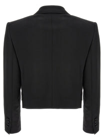 Dolce &amp; Gabbana Tuxedo Crop Blazer Black