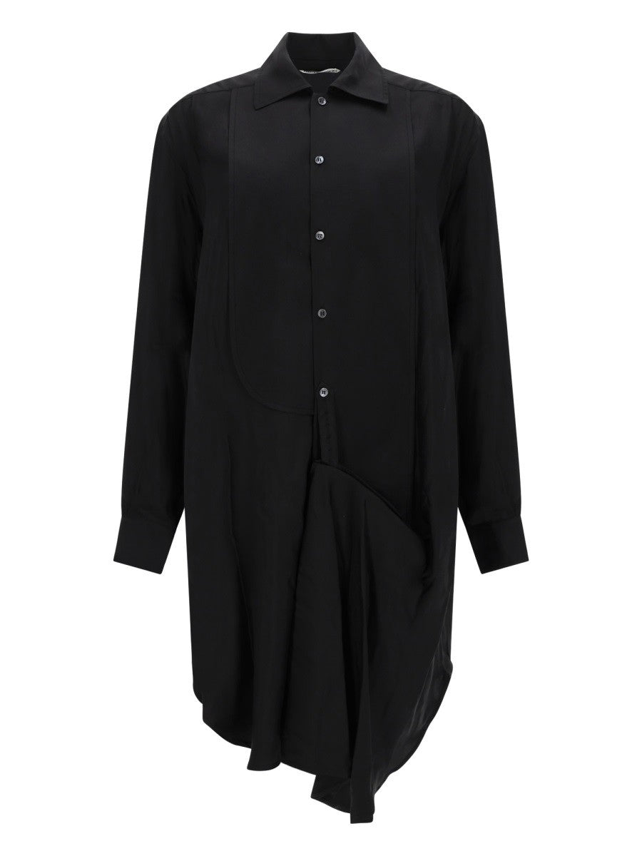 JW Anderson Women's Tuxedo Drape Midi Dress Black