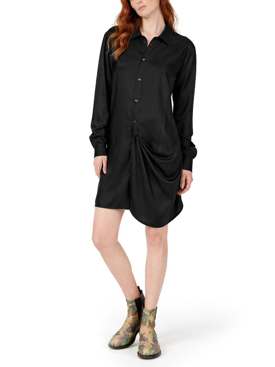 JW Anderson Women's Tuxedo Drape Midi Dress Black