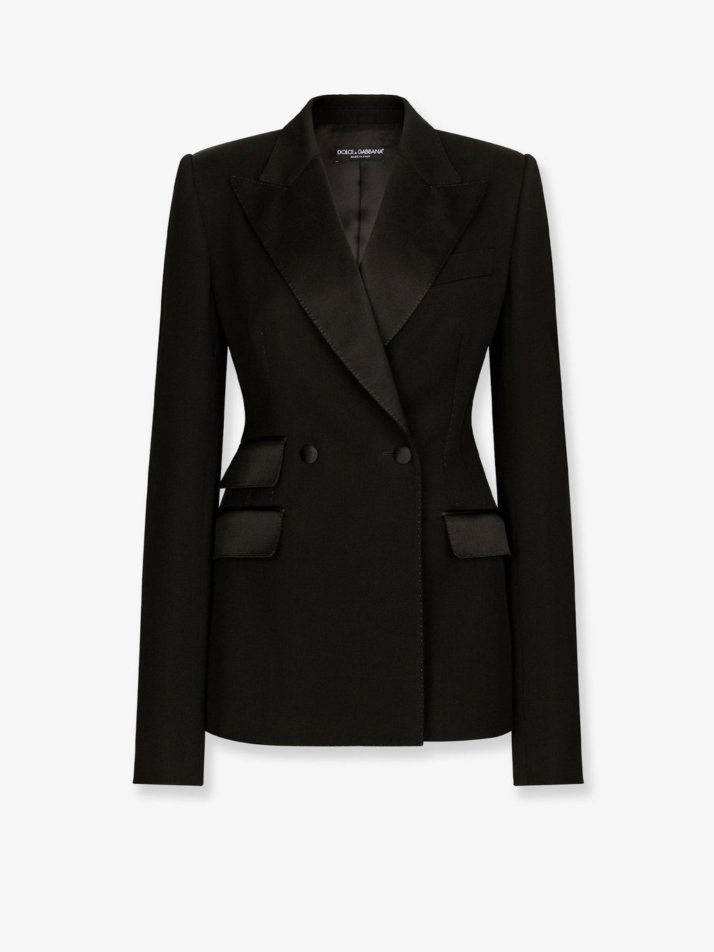Dolce &amp; Gabbana Women's Tuxedo Virgin Wool and Silk Blazer Black