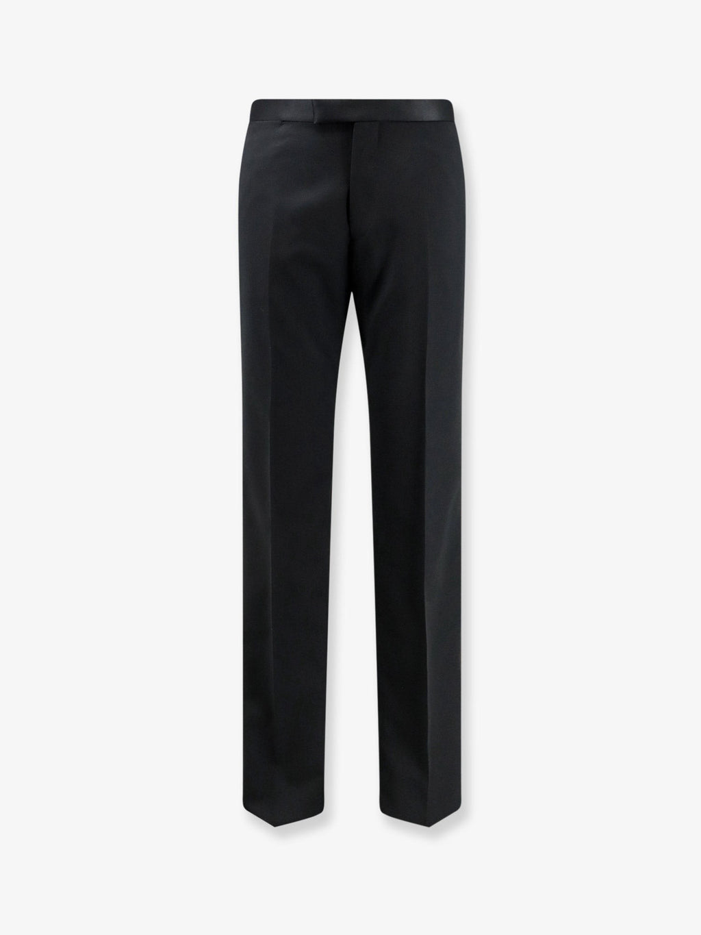 Tagliatore Men's Tuxedo Virgin Wool Trousers Black